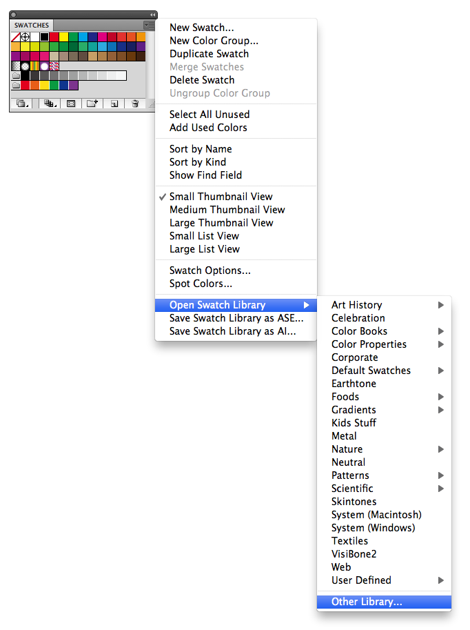 Loading swatches into Adobe Illustrator